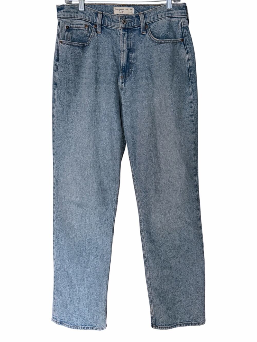Abercrombie & Fitch Curve Love Low Rise Baggy Jean Women's 26/2 Long Medium Blue